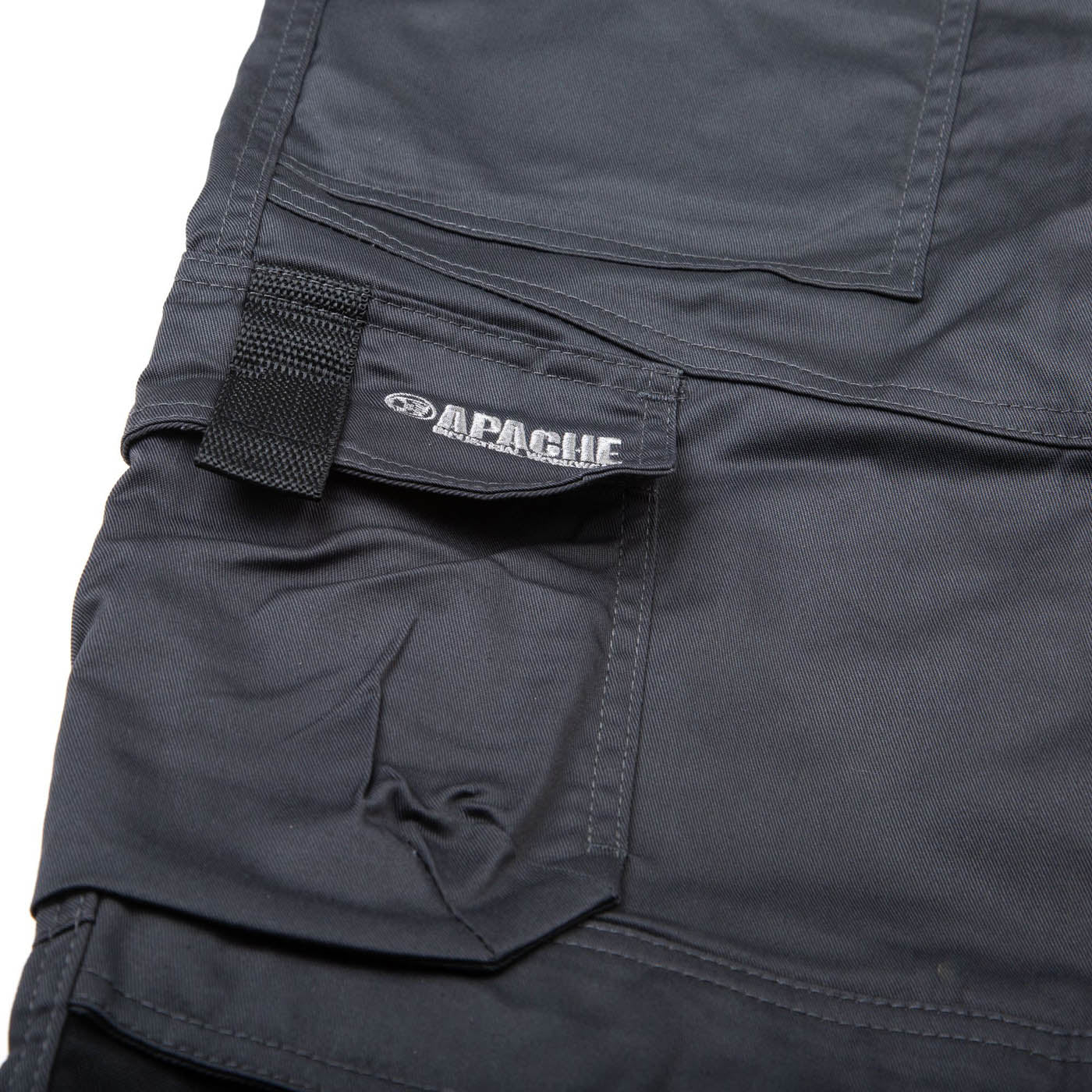 Apache Industrial Wear Mens Trousers Grey Black 9 Pockets Holster W30" L31" - Image 6