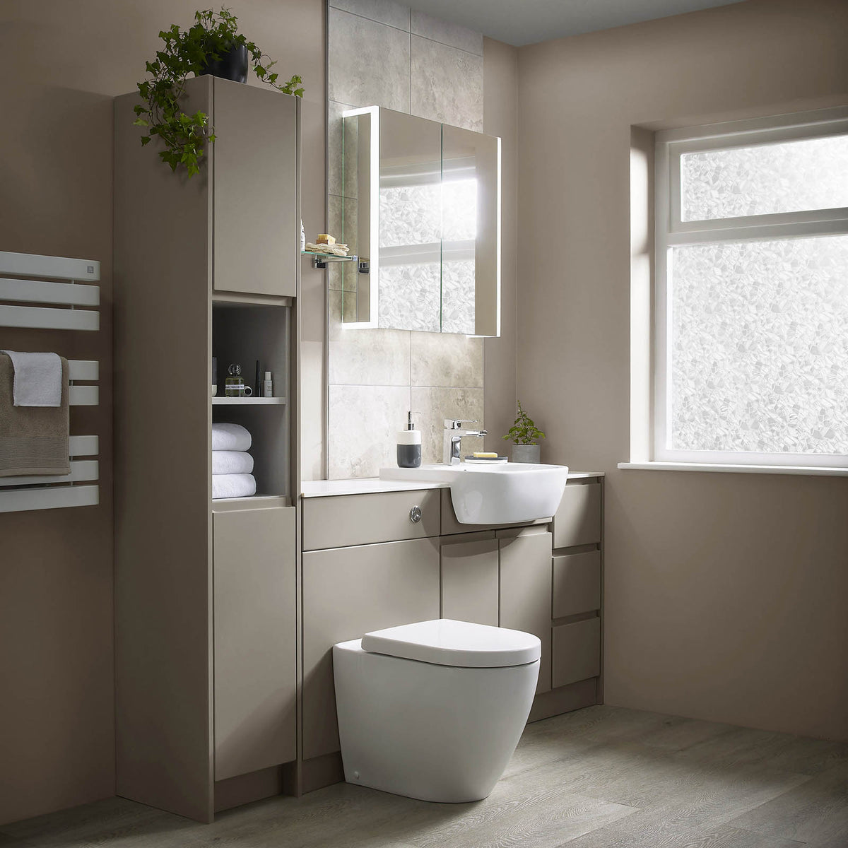 Bathroom Cabinet End Panel Westport Matt Stone Grey Contemporary (H)720mm - Image 2