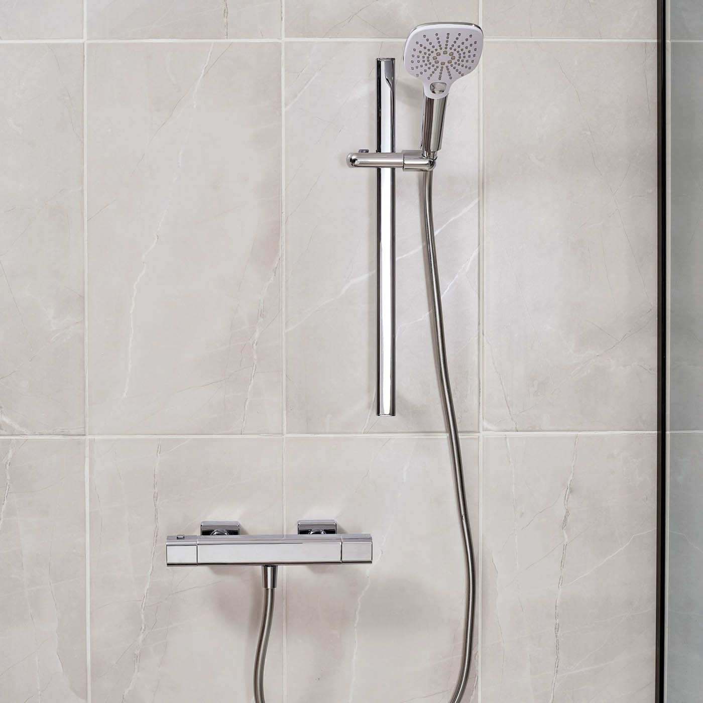 Triton Thermostatic Mixer Shower Chrome 3 Spray Pattern Square Head Bathroom - Image 2