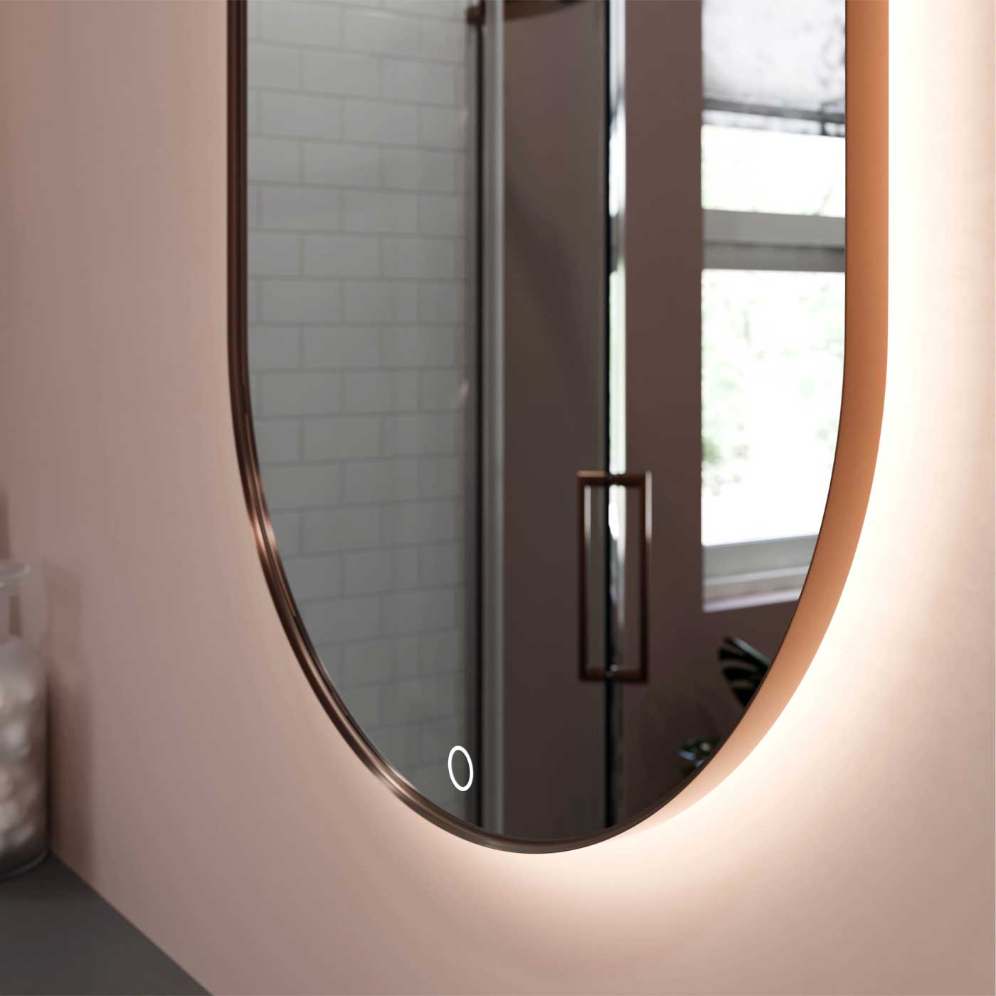 Bathroom LED Mirror Illuminated Oval Wall-Mounted Demister Pad (H)80 (W)50cm - Image 3