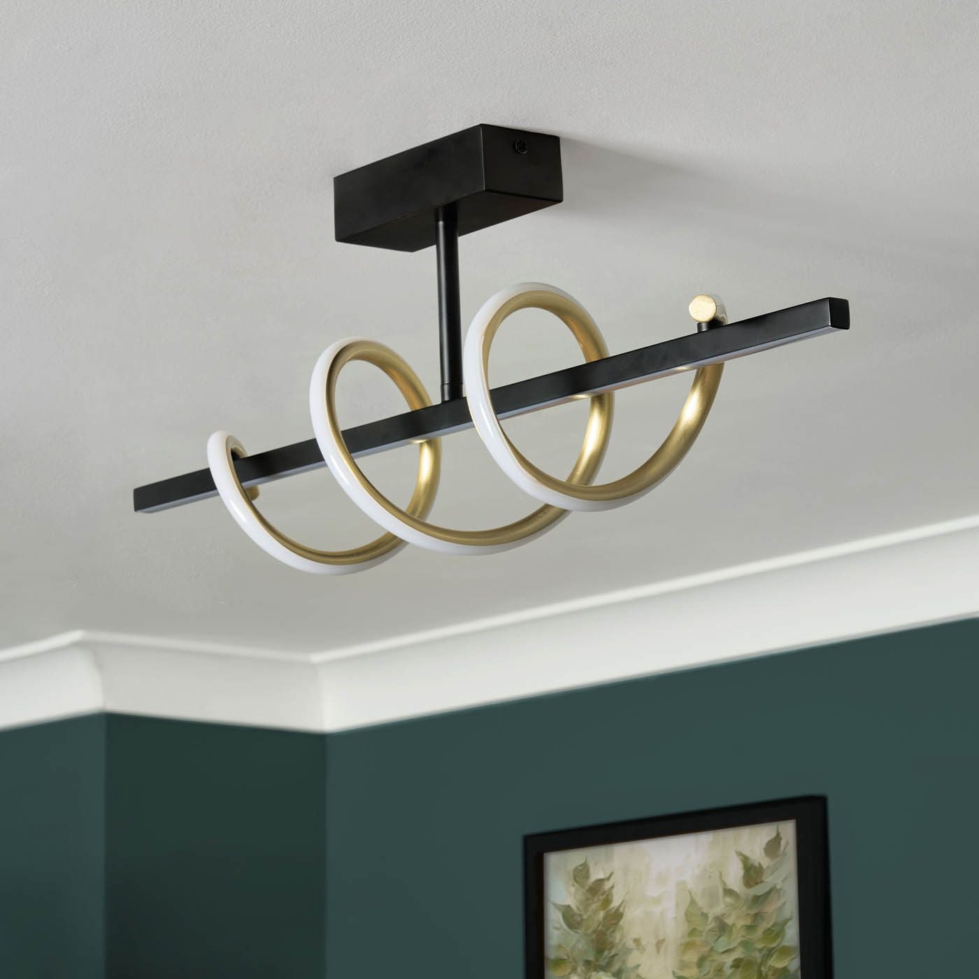 Inlight Ceiling Light LED Warm White Spiral Matt Black Aluminium Plastic Modern - Image 4