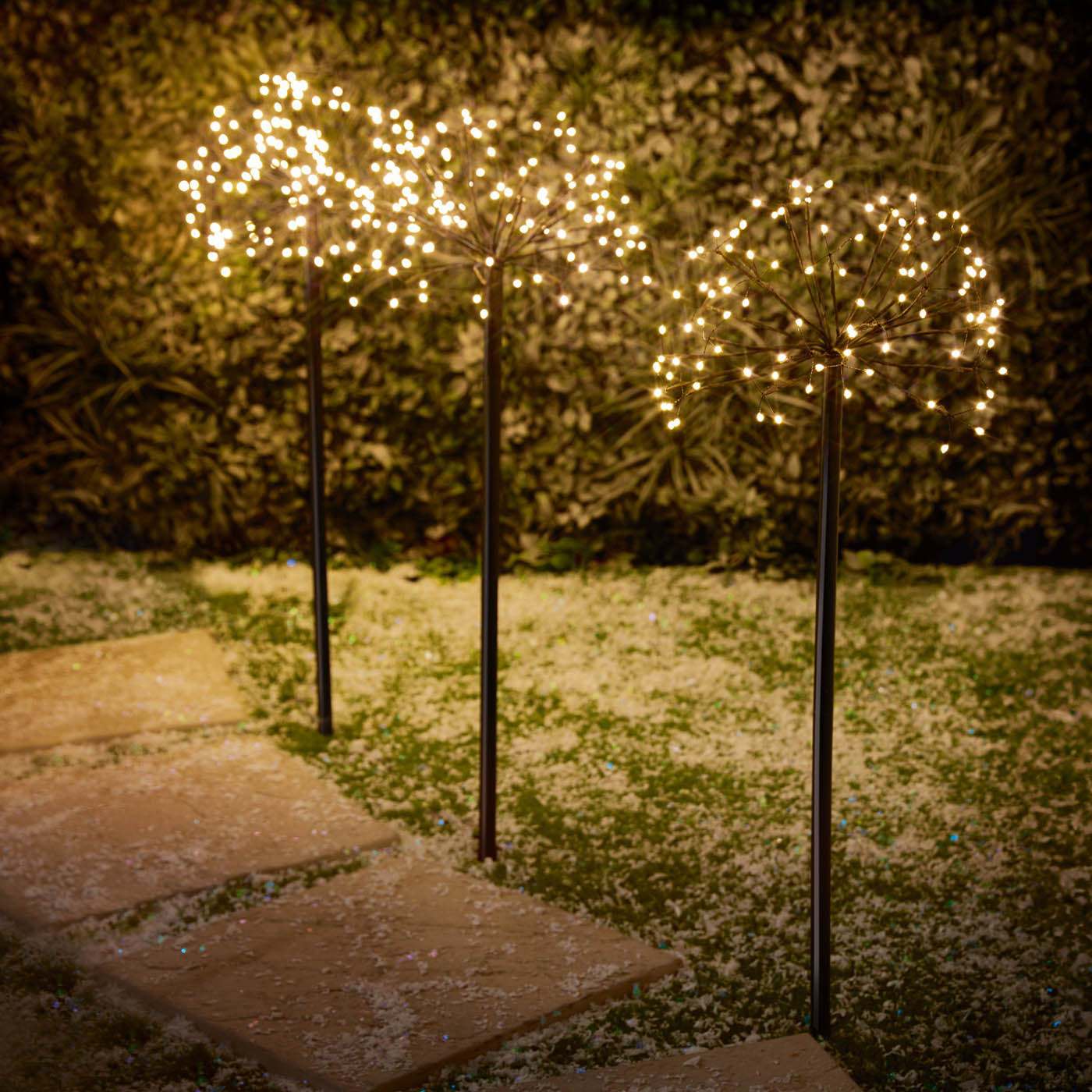 Garden Stake Light LED Firework Warm White Round Indoor Outdoor (D)500mm - Image 1