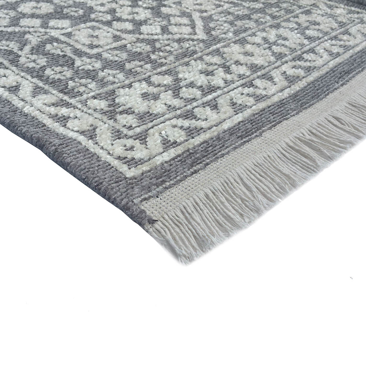 Medium Rug Vintage Medallion Grey Hardwearing Traditional (L)170cm x (W)120cm - Image 6