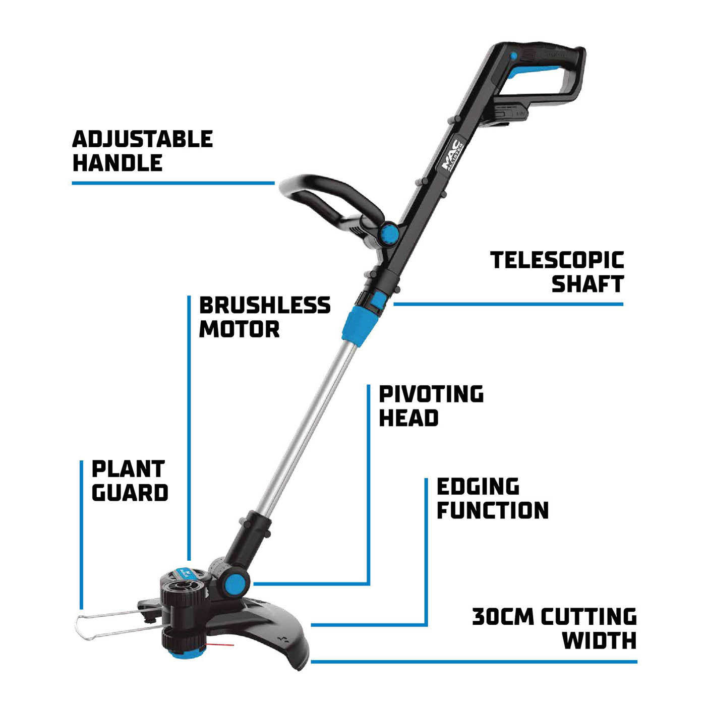 Mac Allister Grass Trimmer Cordless 18V Li-Ion MCI1200GGT Strimmer Body Only - Image 2