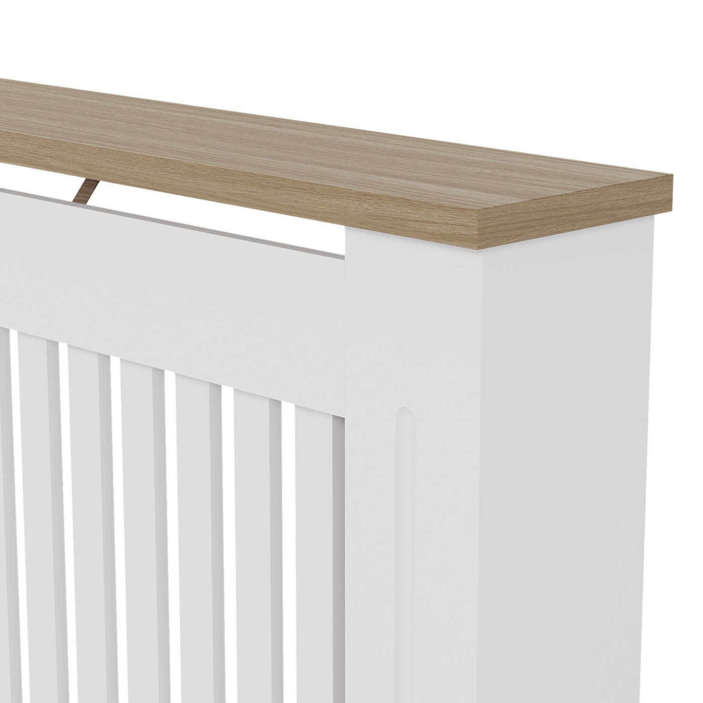 Radiator Cover Medium White Oak Veneer Vertical Slat (H)830mm (W)1520mm (D)190mm - Image 5