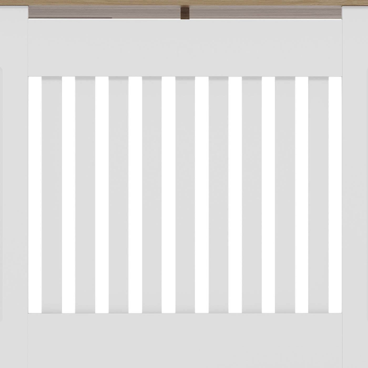 Radiator Cover Medium White Oak Veneer Vertical Slat (H)830mm (W)1520mm (D)190mm - Image 6