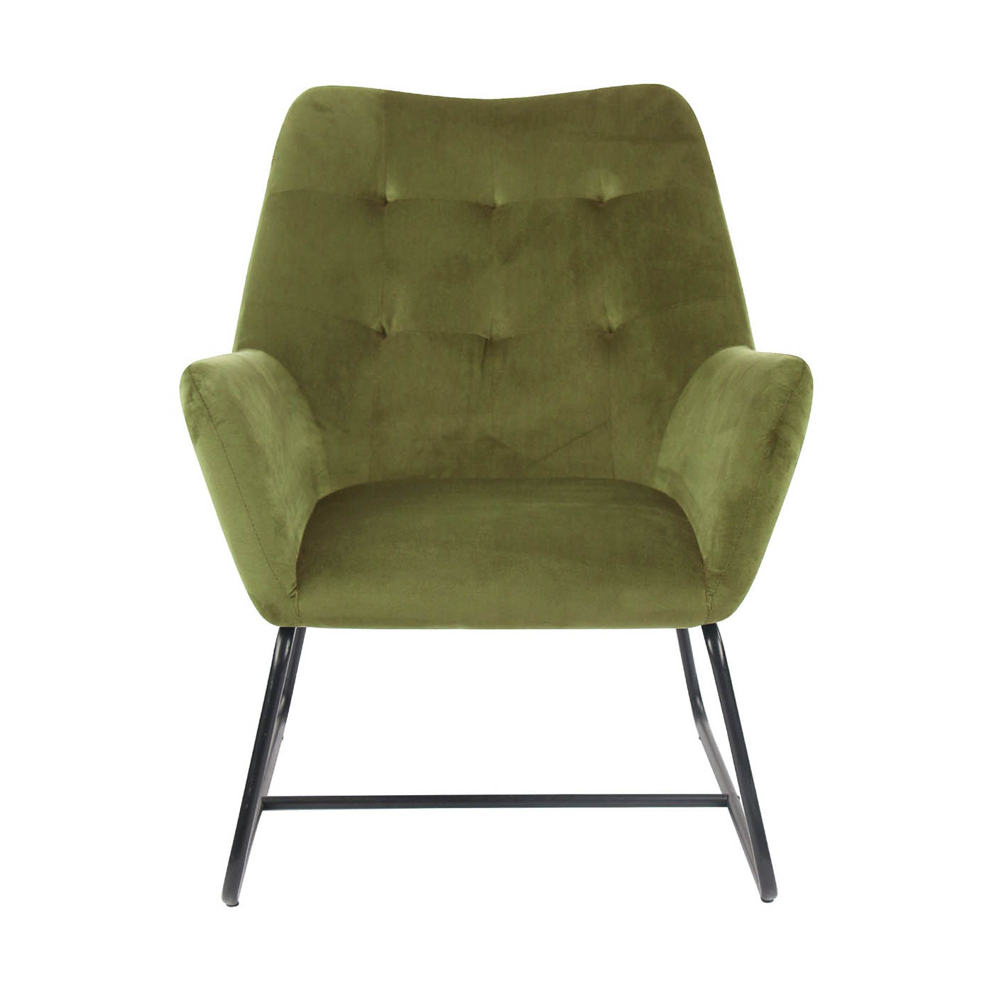 Relaxer Chair Green Velvet Effect Ergonomic Living Room Lounge Modern Home - Image 2