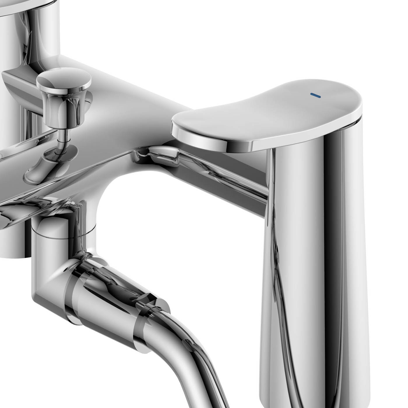 Bath Mixer Tap Shower Kit 3 Spray Pattern Gloss Chrome Effect Deck Mounted - Image 9