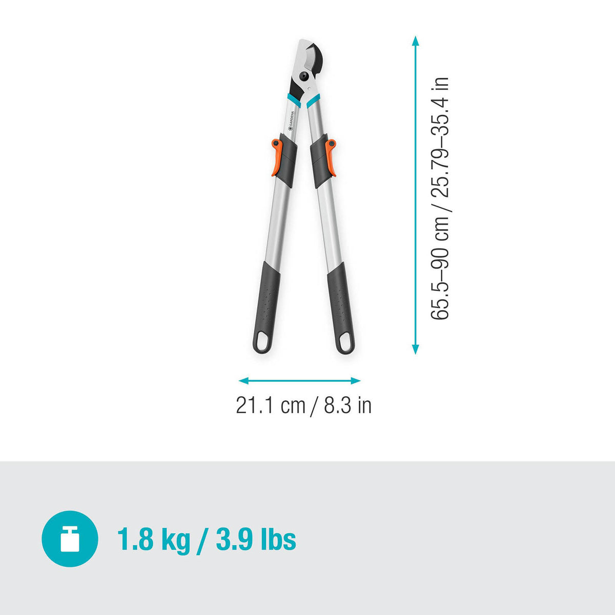 Gardena Garden Loppers 65.5cm Steel Ergonomic Tree Branch Pruner Plier Cutter - Image 3