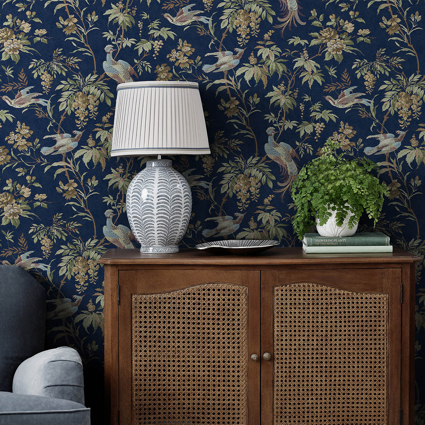 Laura Ashley Wallpaper Midnight Bird Classic Smooth Dark Animal Pattern - Image 2