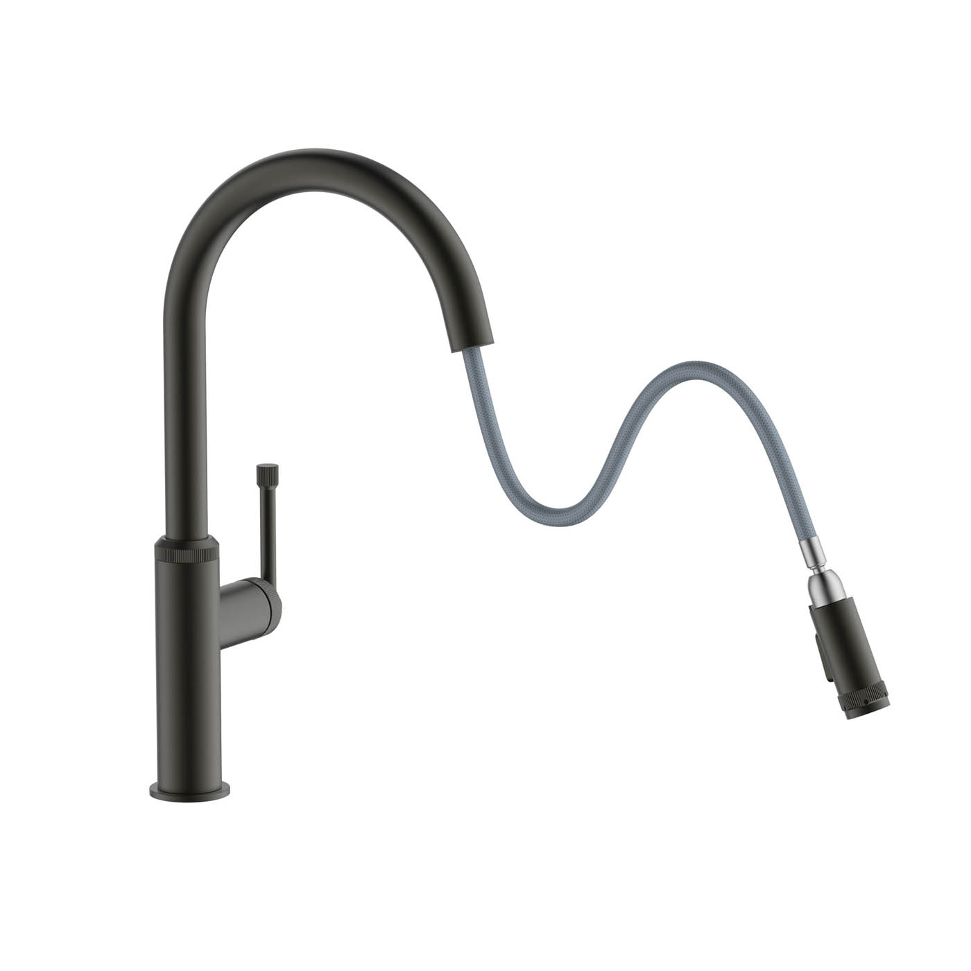 Kitchen Sink Tap Mixer Pull Out Matt Black Single Side Lever Ceramic Cartridge - Image 1