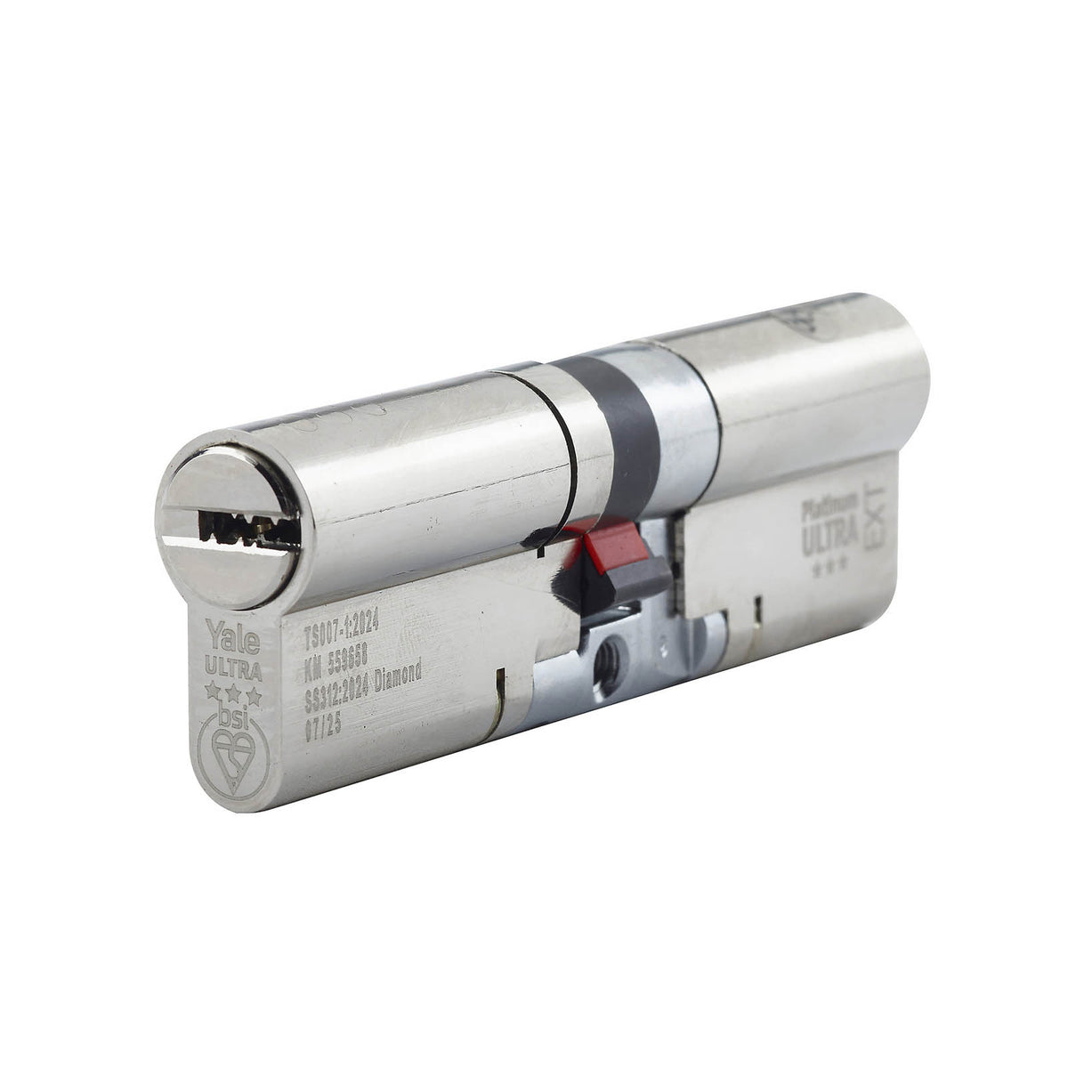 Yale Euro Cylinder Lock 40/50 Double Platinum Ultra 3 Star Nickel Effect - Image 1