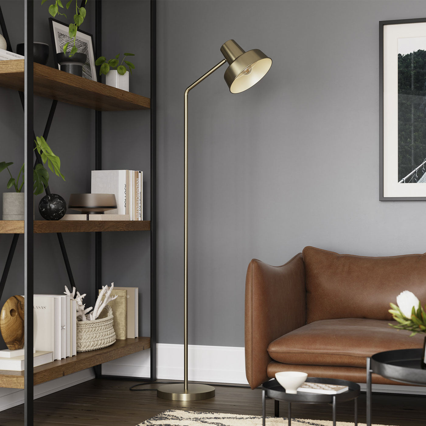 LED Floor Lamp 1 Light Industrial Style Living Room Bedroom Studio (H)1.69m - Image 2