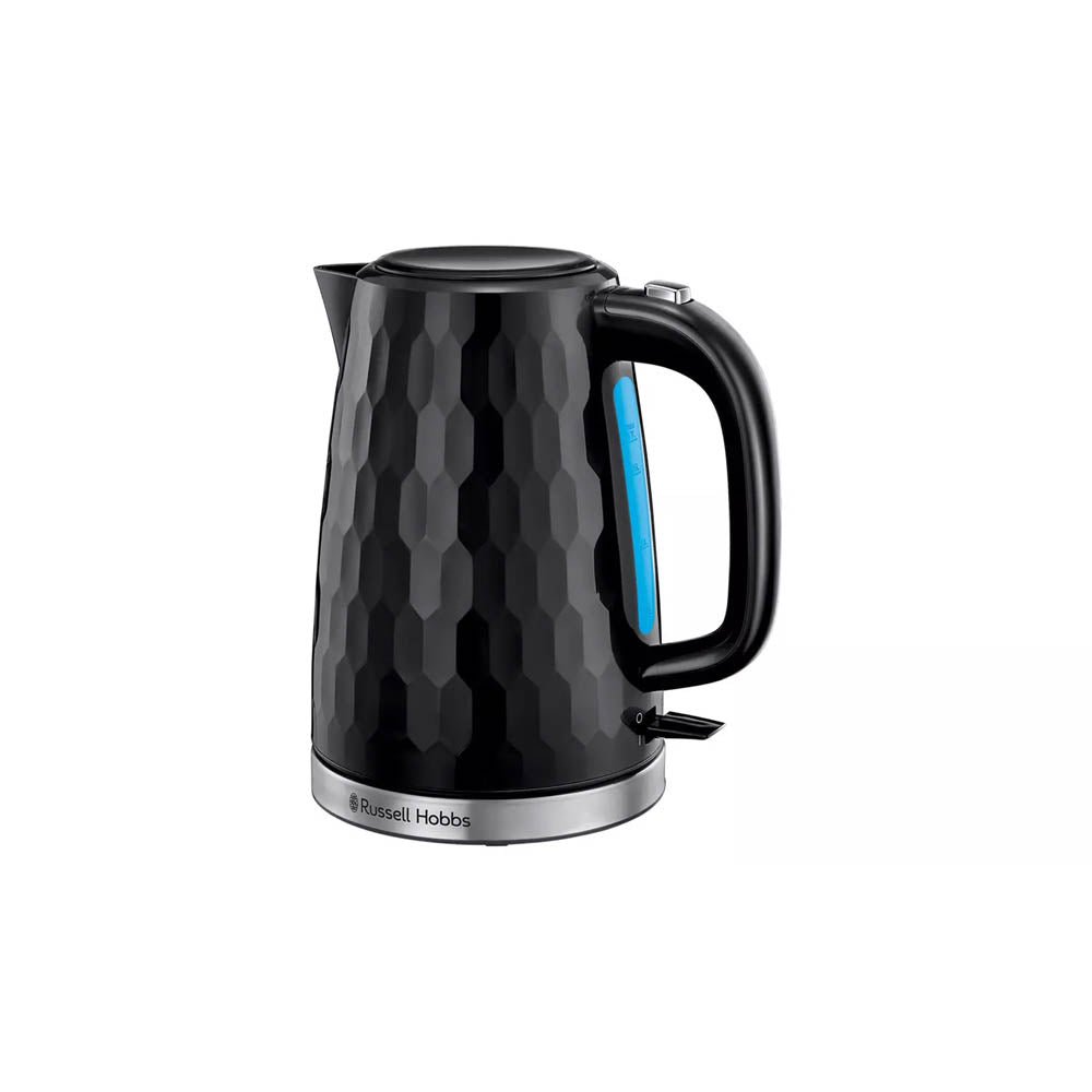 Russell Hobbs Electric Kettle Black Modern Honeycomb Inspired 1.7L Rapid Boil - Image 1