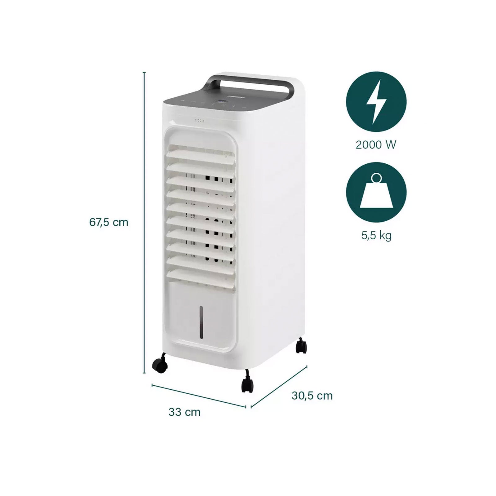 Princess Air Cooler Heater 3 in 1 Portable 5L Timer 3 Speed 2000W - Image 2