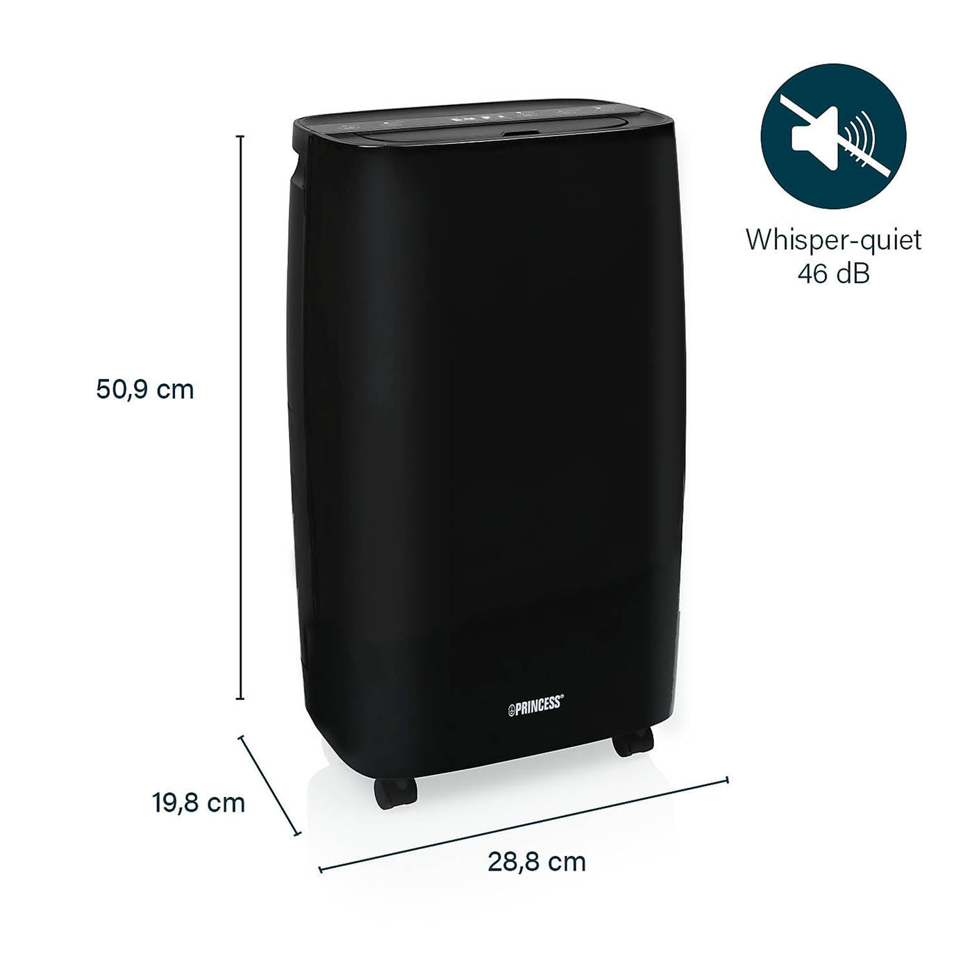 Princess Smart Dehumidifier Matt Black Removes Damp Mould Laundry Drying 12L/Day - Image 4