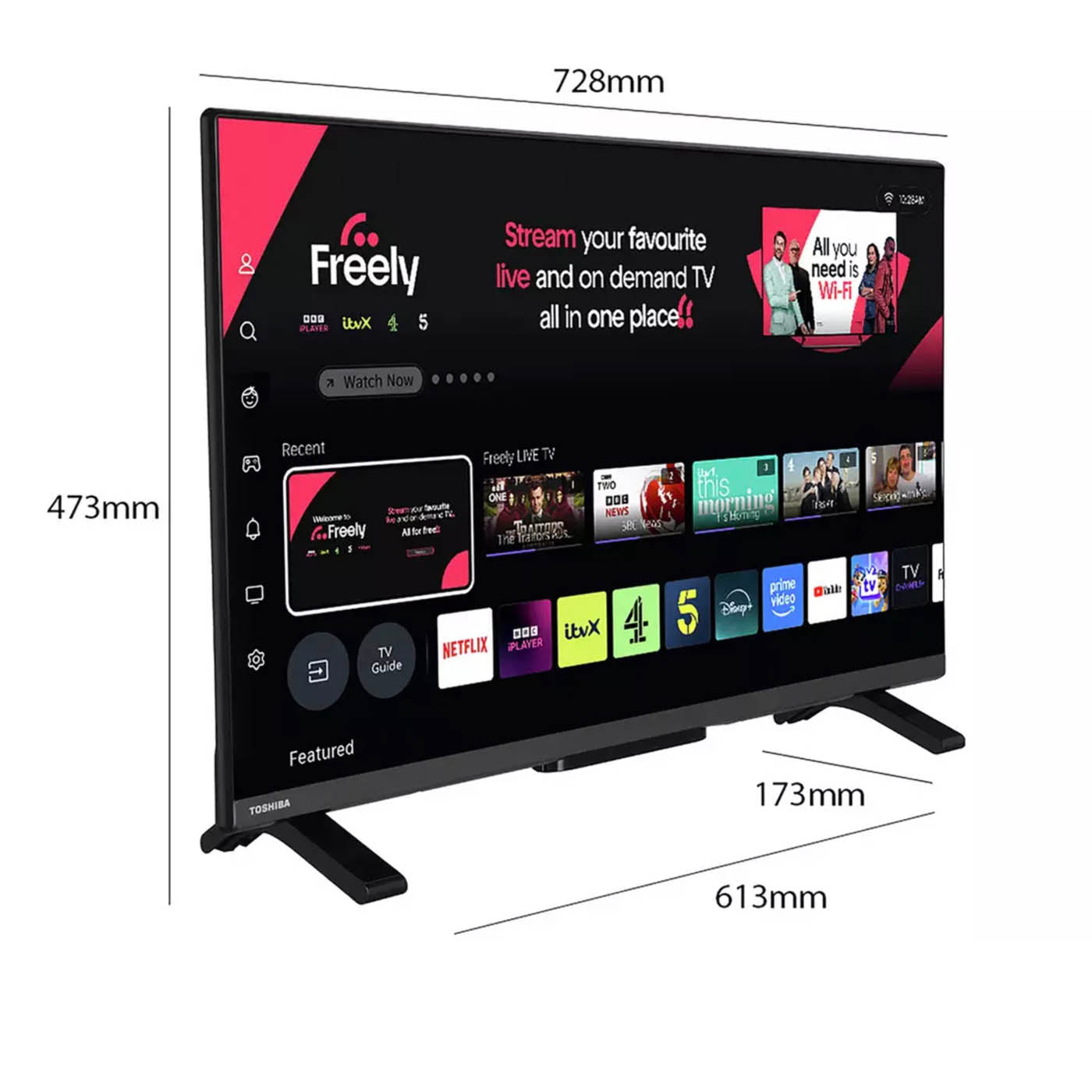 Toshiba HD Ready Smart TV 32 Inch 32WV2553DB HDR DLED Dolby Audio Freely - Image 9