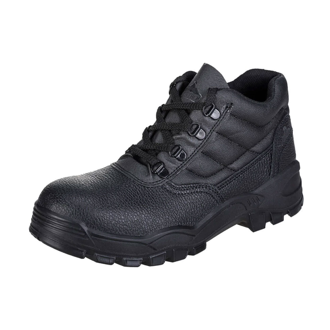 Safety Boots Ankle Black Leather Steel Toe Cap Lightweight Lace Up Size 6.5 UK - Image 2
