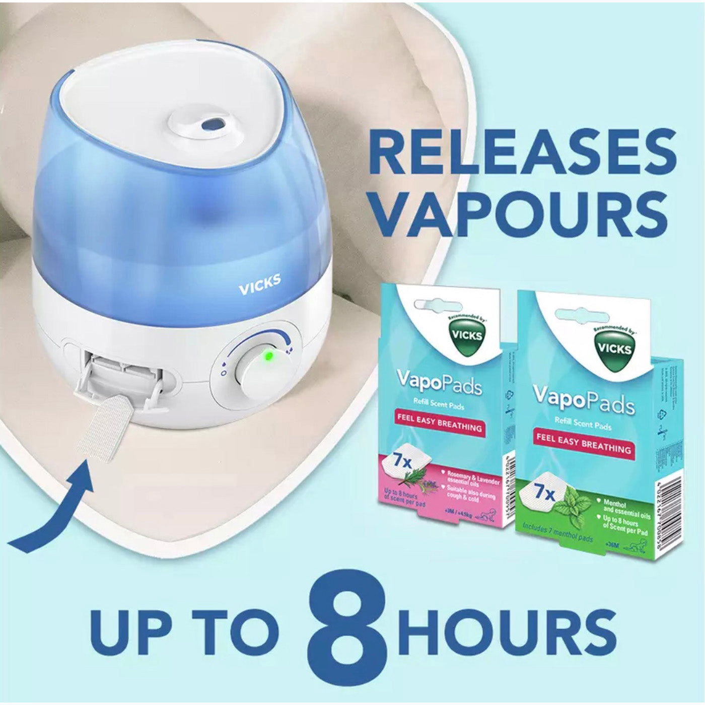 Vicks Humidifier Ultrasonic Cool Quiet Mist with Timer Variable Control 1.8l - Image 5