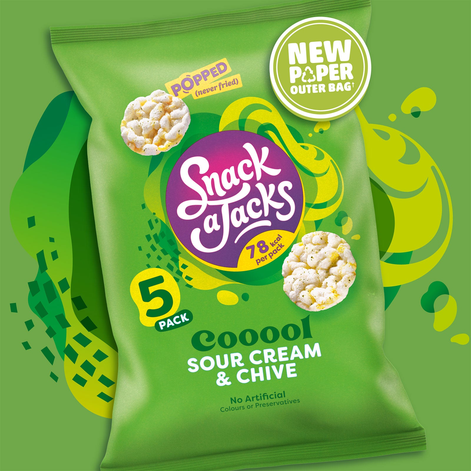 Snack a Jacks Rice Cakes Sour Cream & Chive Sharing Crisps Multipack 30 x 19g - Image 7