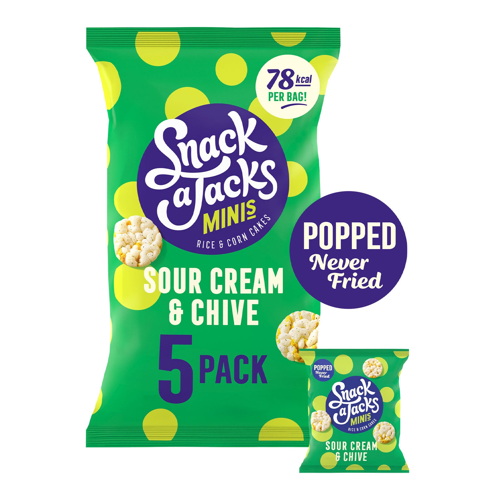 Snack a Jacks Rice Cakes Sour Cream & Chive Sharing Crisps Multipack 30 x 19g - Image 2