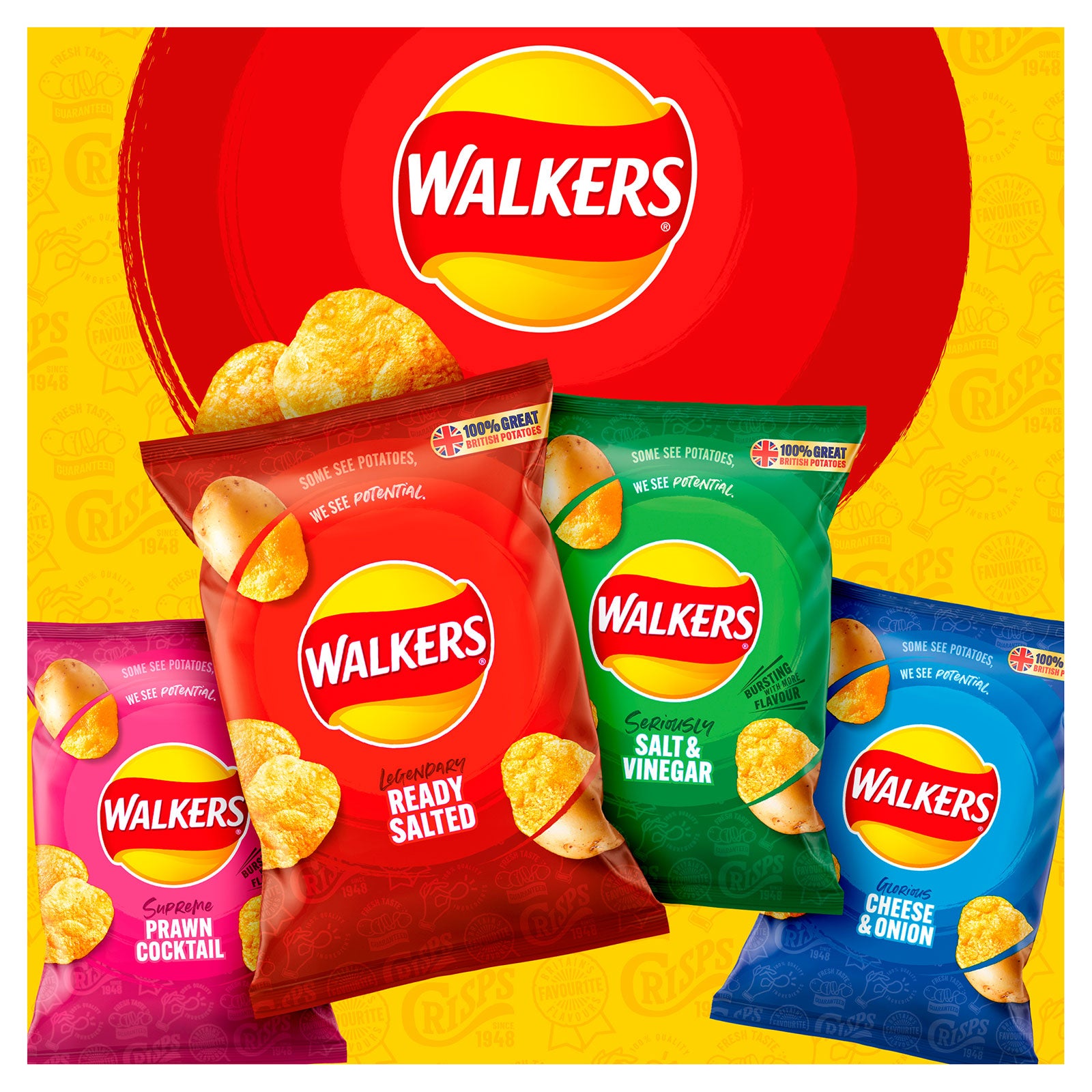 Walkers Crisps Ready Salted Multipack Sharing Snack 210 Bags x 25g - Image 4