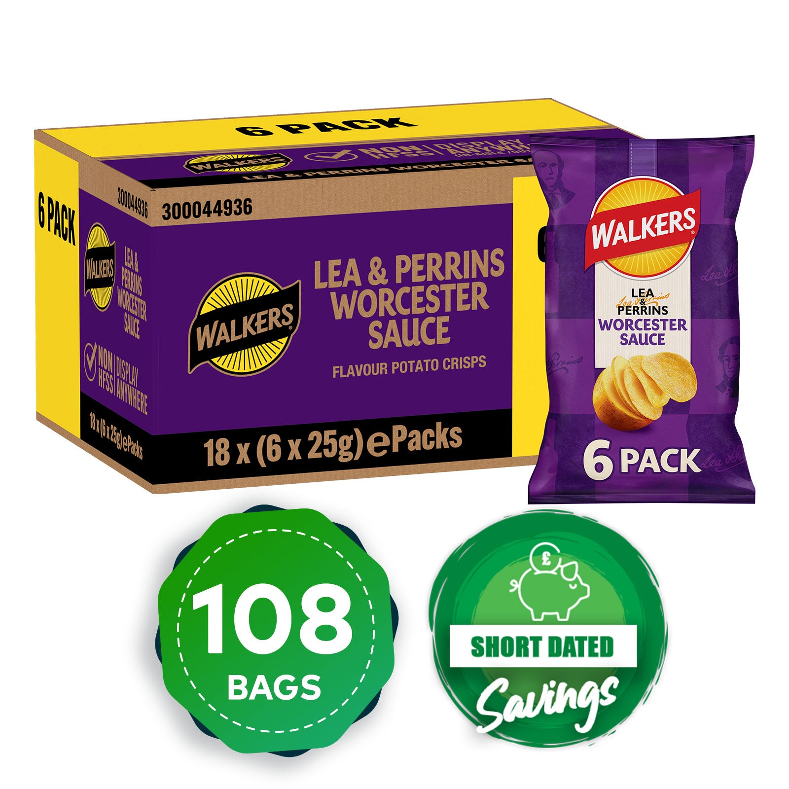 Walkers Crisps Lea & Perrins Worcester Sauce Multipack 108 x 25g - Image 10