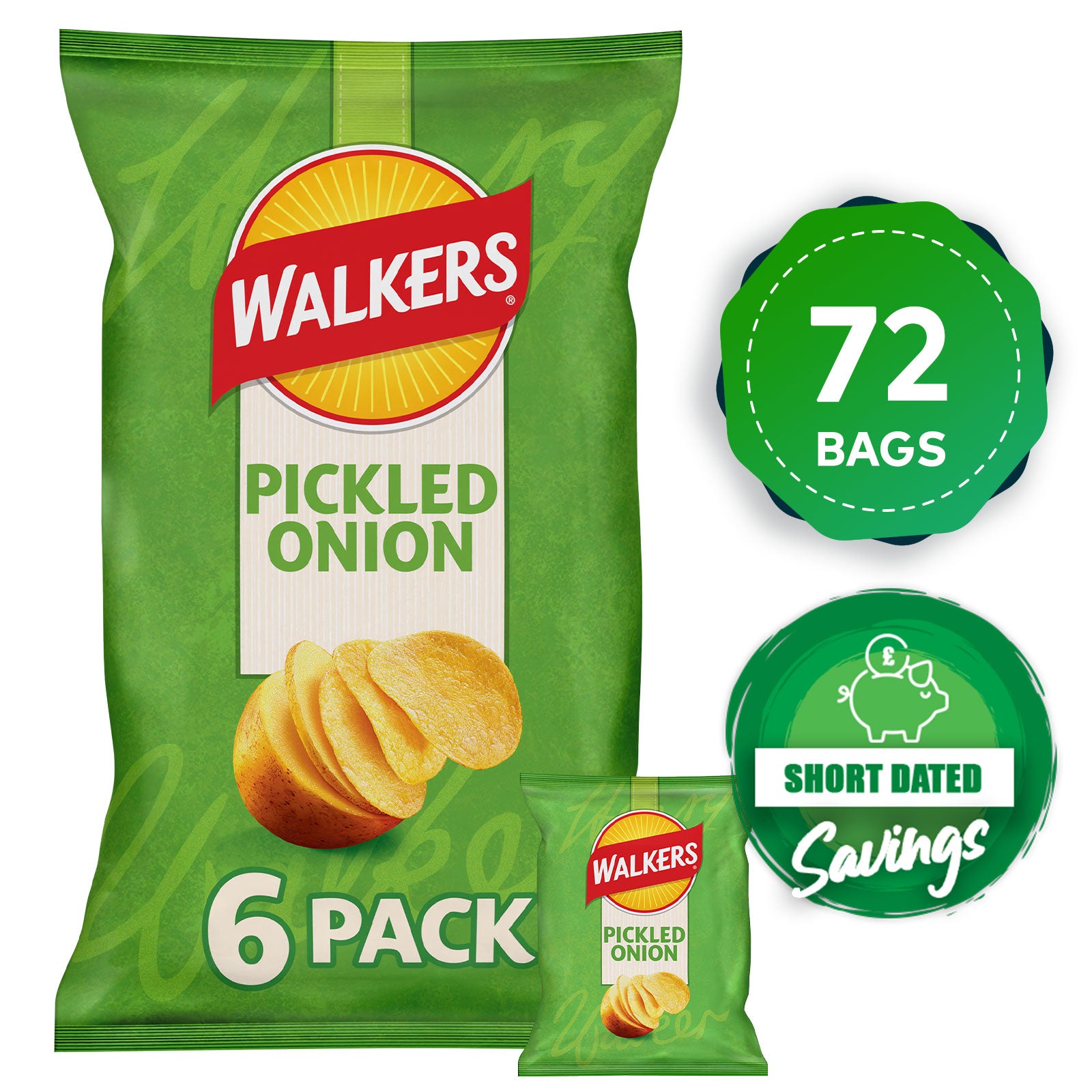 Walkers Crisps Pickled Onion Multipack Snack 72 x 25g - Image 10