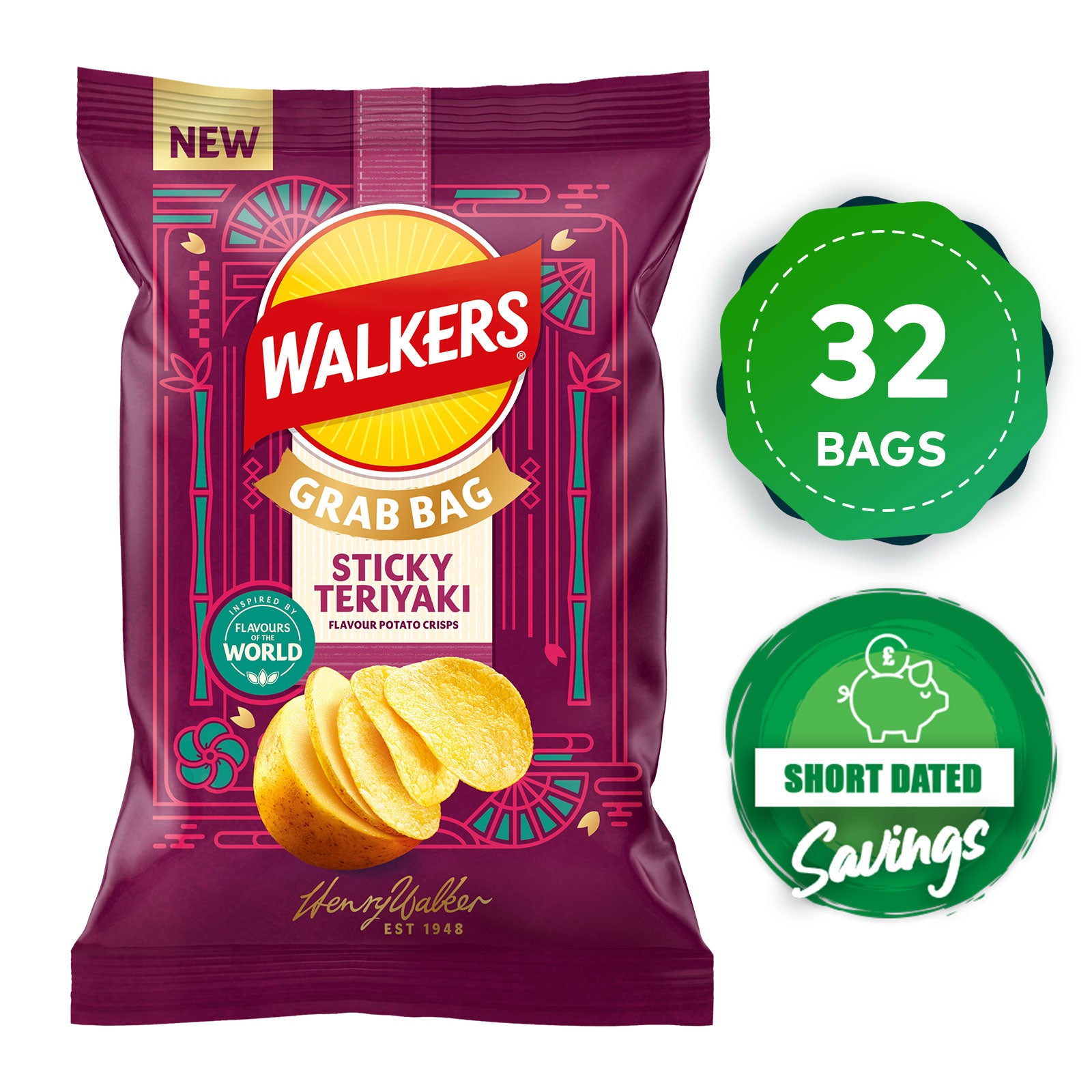 Walkers Crisps Sticky Teriyaki Sharing Multipack 32 Bags x 45g - Image 10