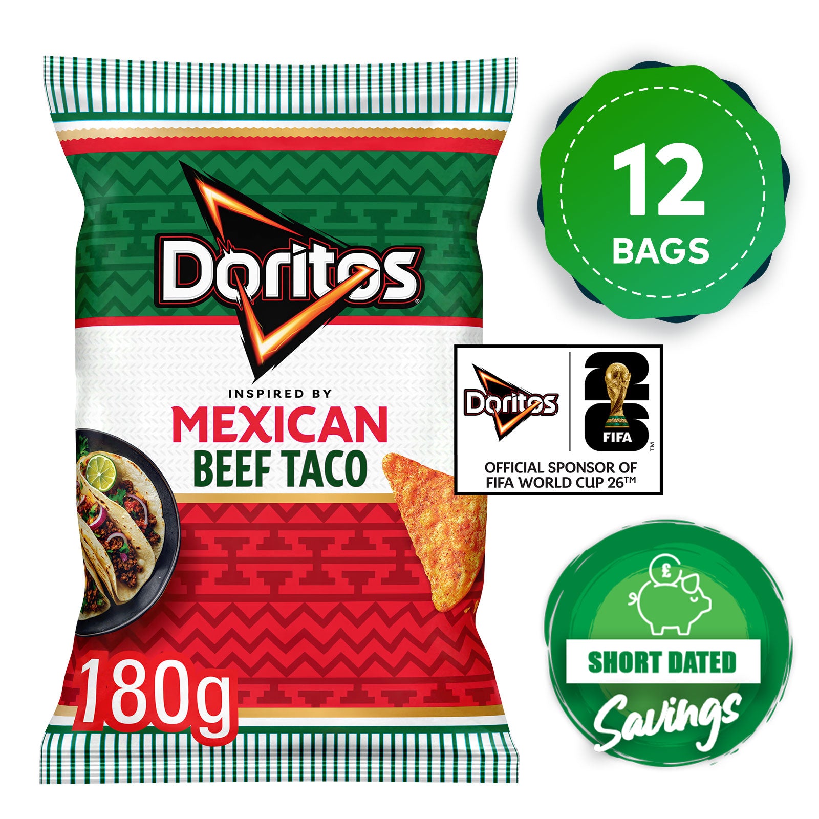 Doritos Tortilla Crisps Mexican Beef Taco Tortilla Sharing Snacks 12 x 180g - Image 10