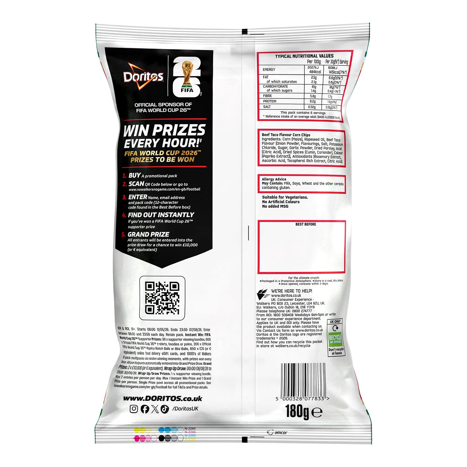 Doritos Tortilla Crisps Mexican Beef Taco Tortilla Sharing Snacks 12 x 180g - Image 5