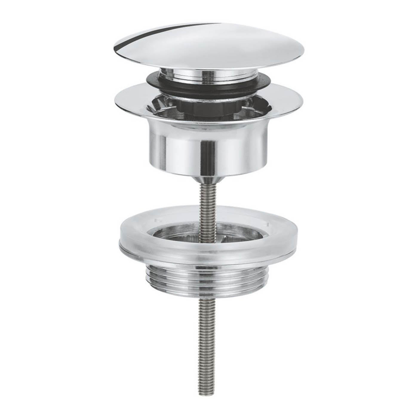 Grohe Slotted Waste Set With Push Open Plug Metal Chrome Finish Modern - Image 1