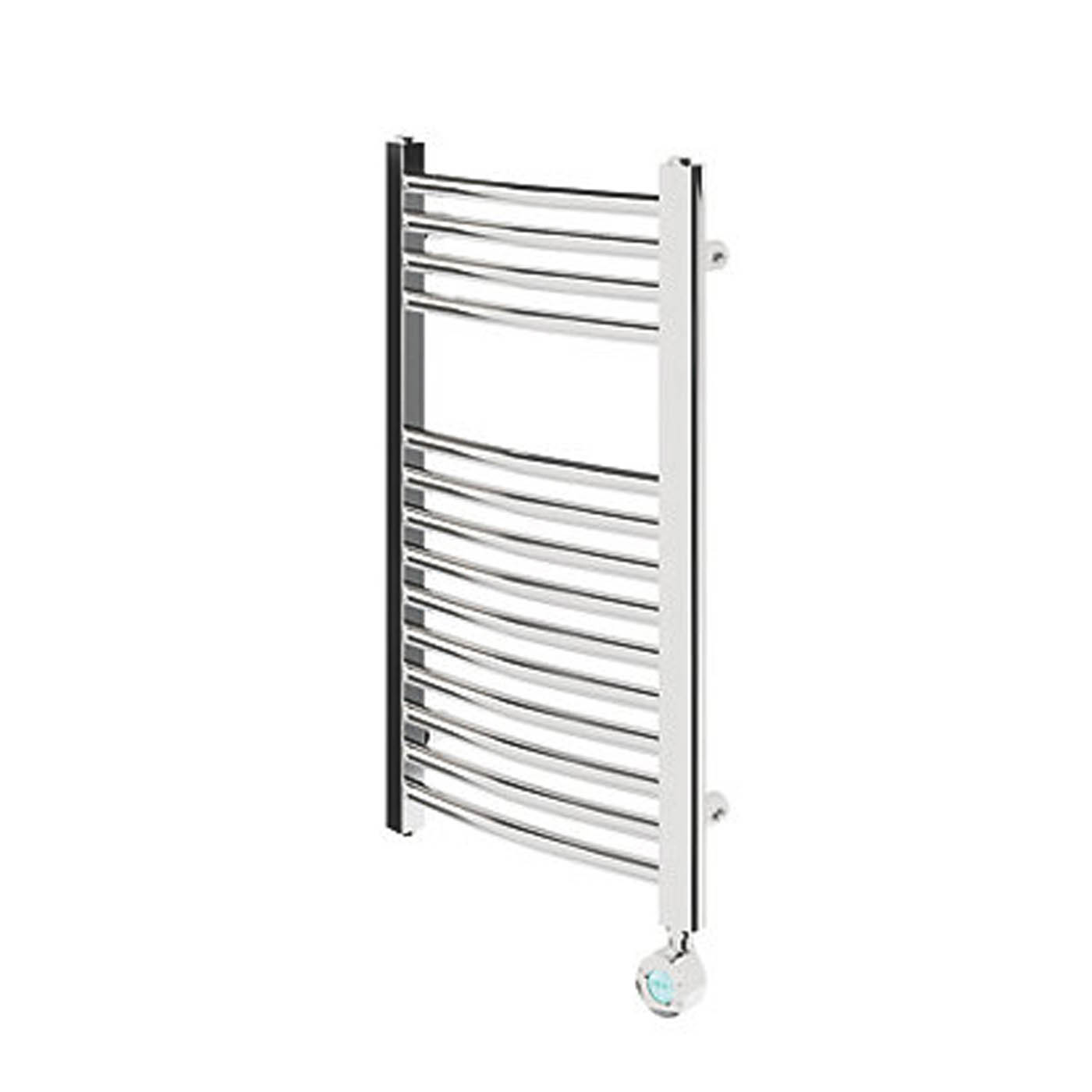 Flomasta Electric Towel Rail Radiator Chrome Curved Bathroom Warmer 70x40cm - Image 1