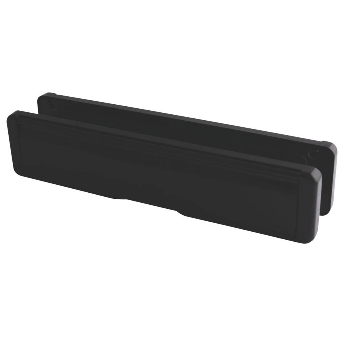 Fab & Fix Door Letter Plate Anti-Snap Flap 40-80 Black Zinc Alloy 310 x 68mm - Image 1
