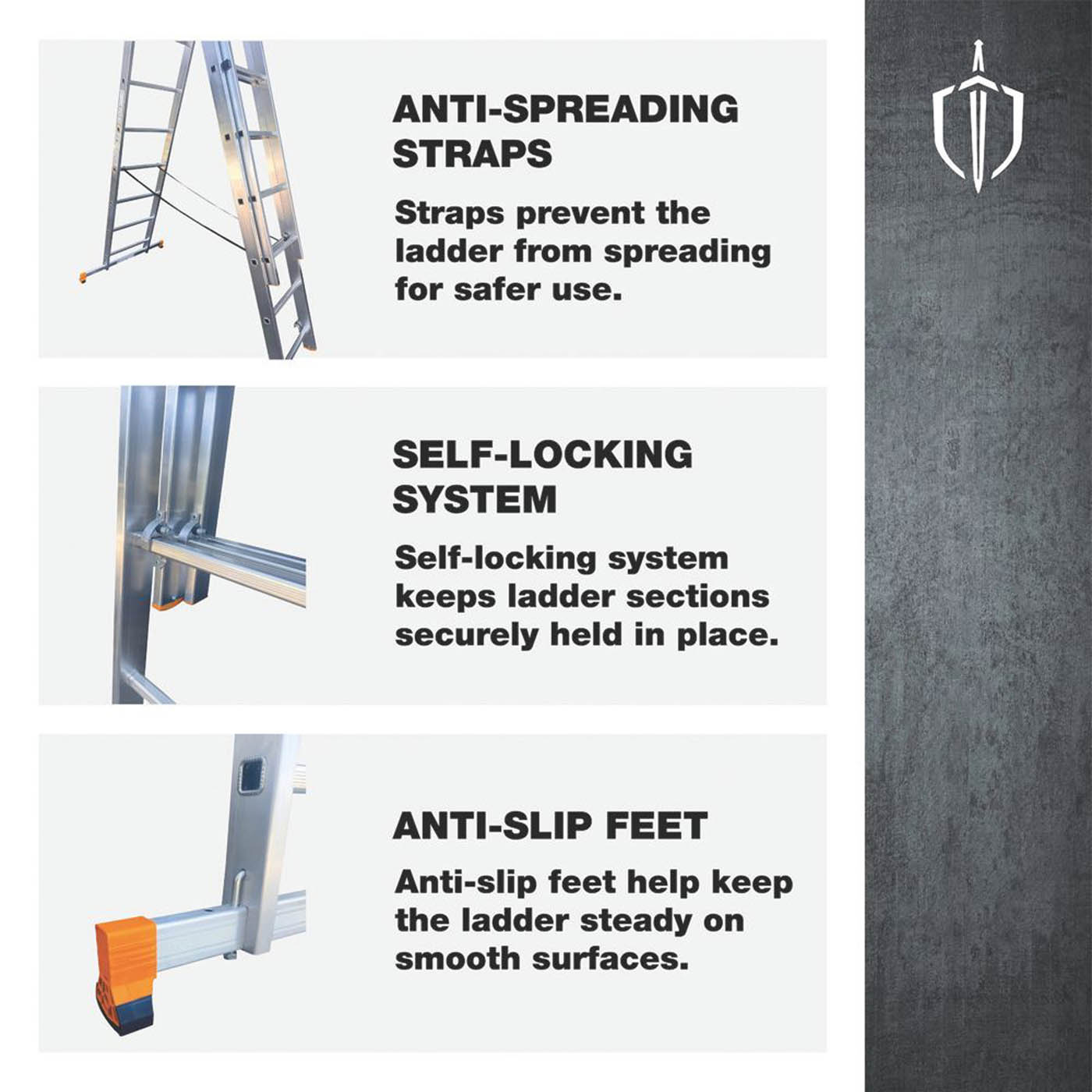 Magnusson Aluminium 5.2m Combination Ladder - Image 3
