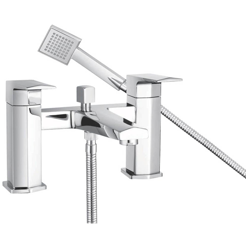 Bristan Bath Filler Tap Mixer With Hand Held Set Chrome 1/4 Turn Contemporary - Image 1