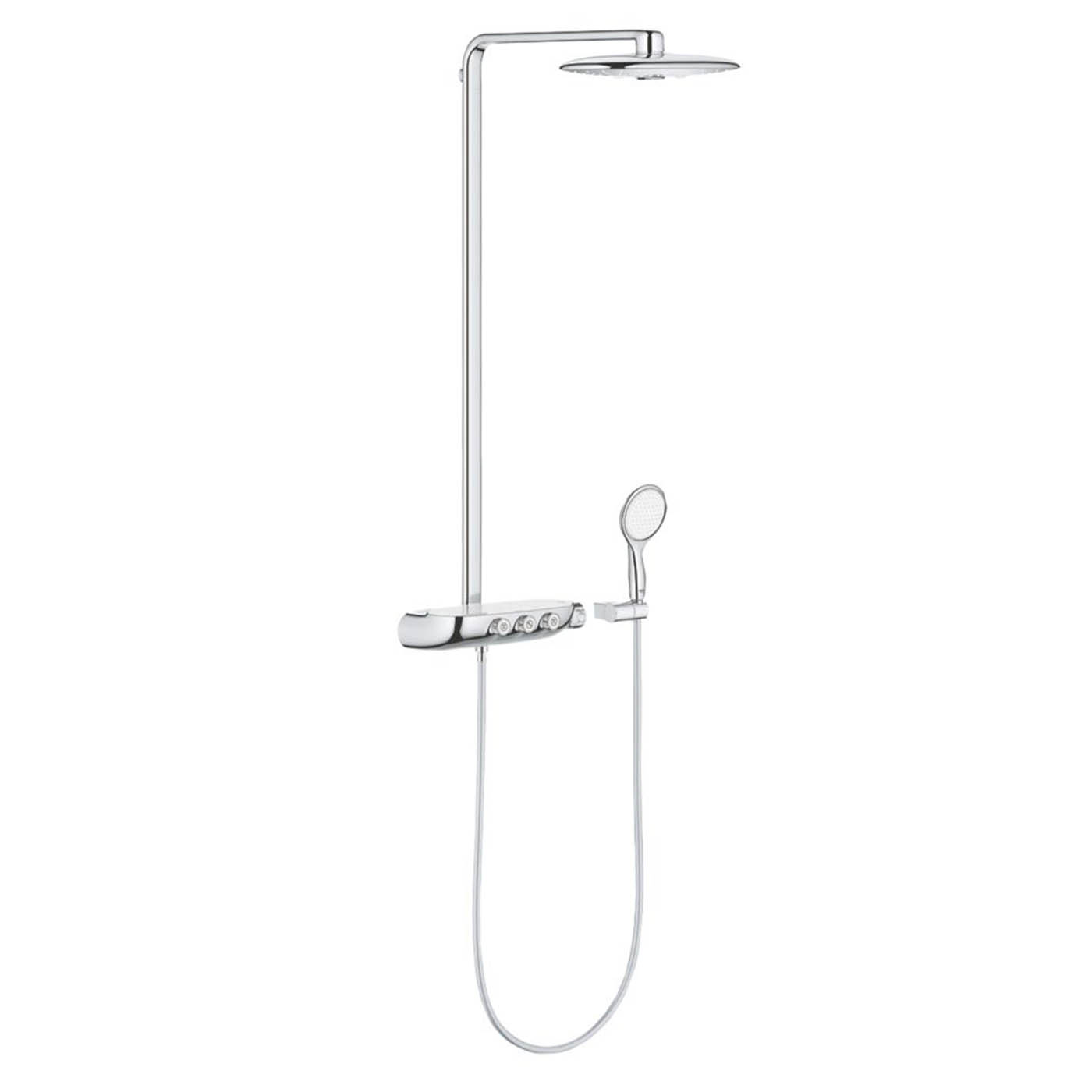 Grohe Thermostatic Shower System Exposed Chrome 2 Spray Pattern Dual Round Head - Image 1