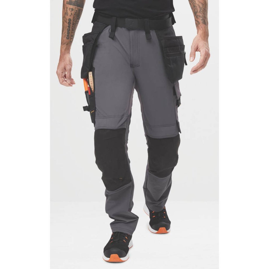 Snickers Work Trousers Mens Slim Fit Grey Black Stretch Multi Pockets 31"W 32"L - Image 5