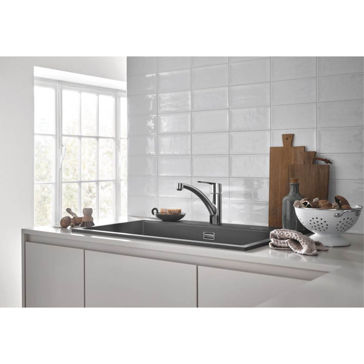 Grohe Kitchen Sink Tap Mono Mixer Chrome Single Lever Swivel Spout Modern Faucet - Image 5