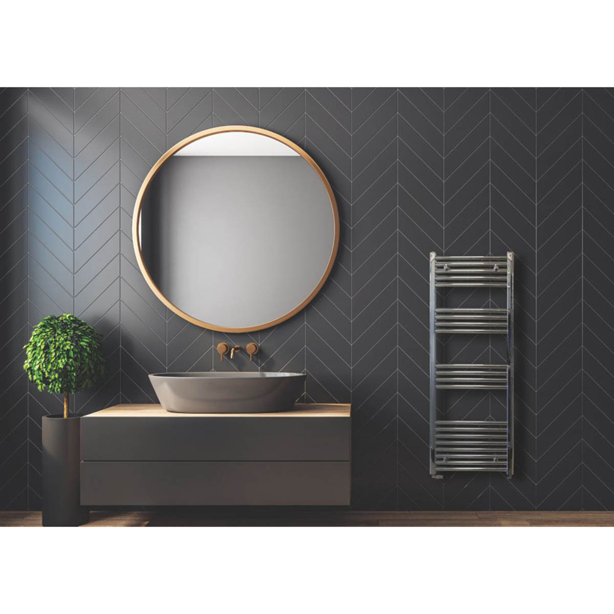 Towelrads Towel Rail Radiator Chrome Flat Bathroom Warmer Ladder H120xW60cm - Image 2