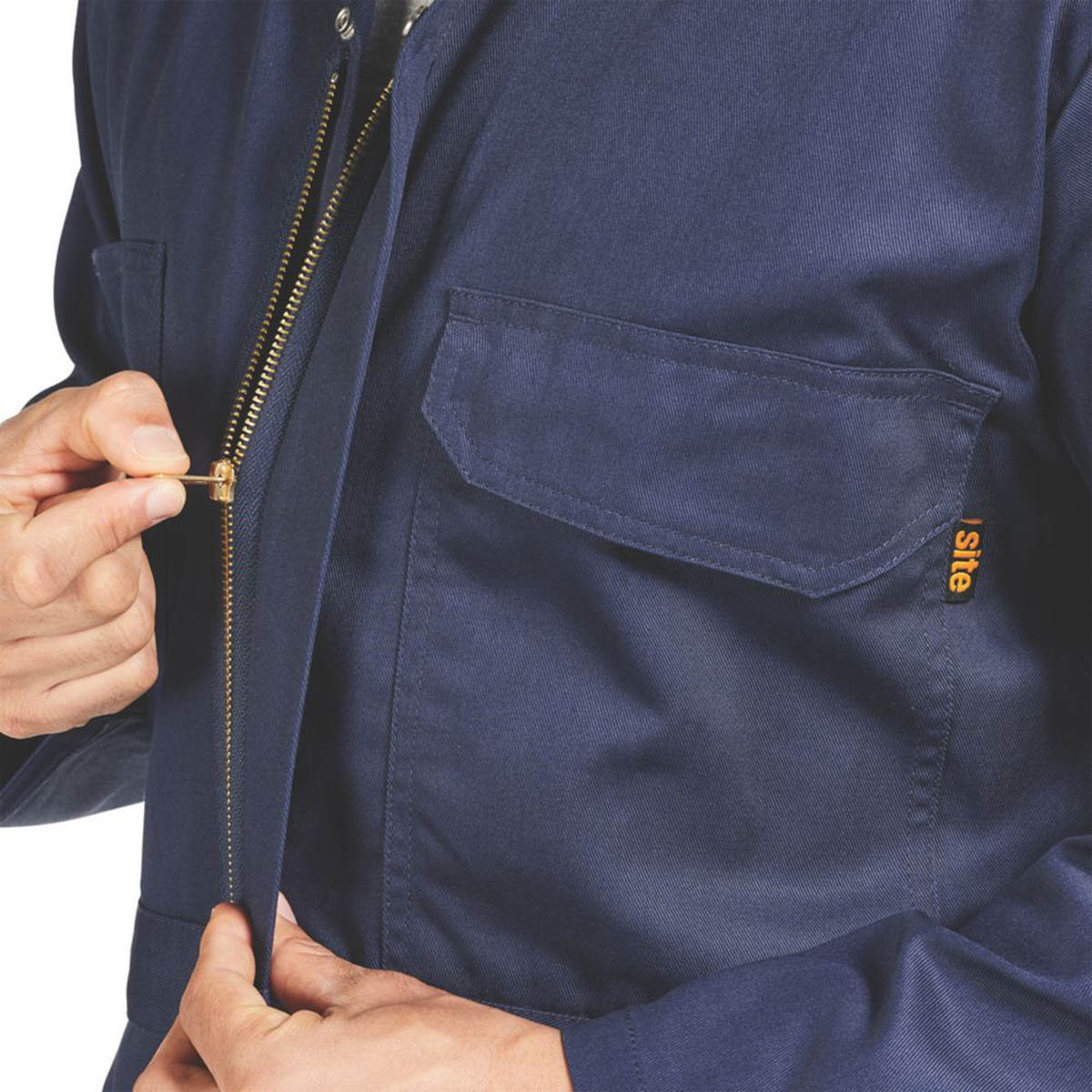 Site Almer Mens Coveralls Workwear 6 Pockets Navy Blue Medium 49" Chest 31" L - Image 6