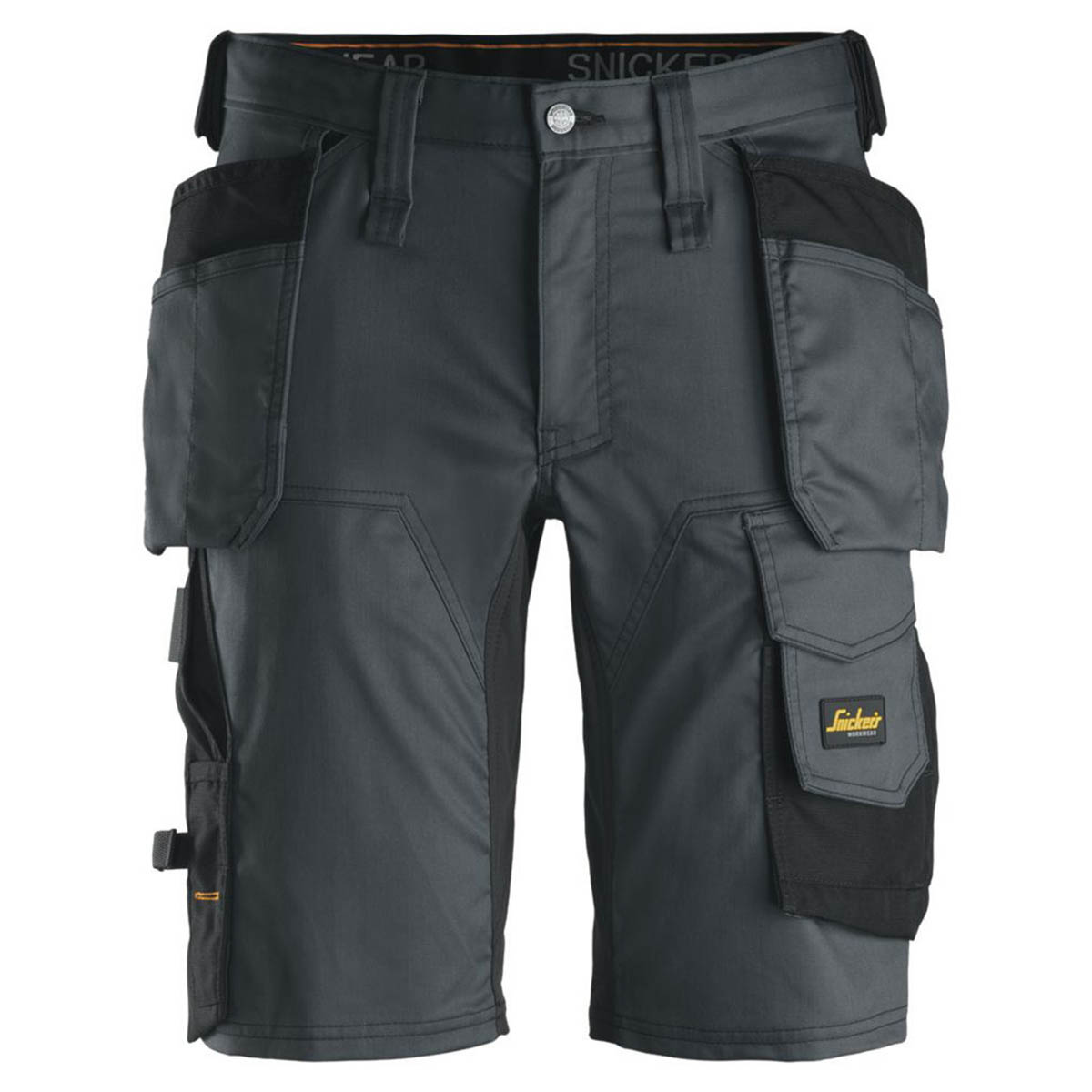 Snickers Work Shorts Mens Grey Black Stretch Breathable Multi Pockets 35"W - Image 1