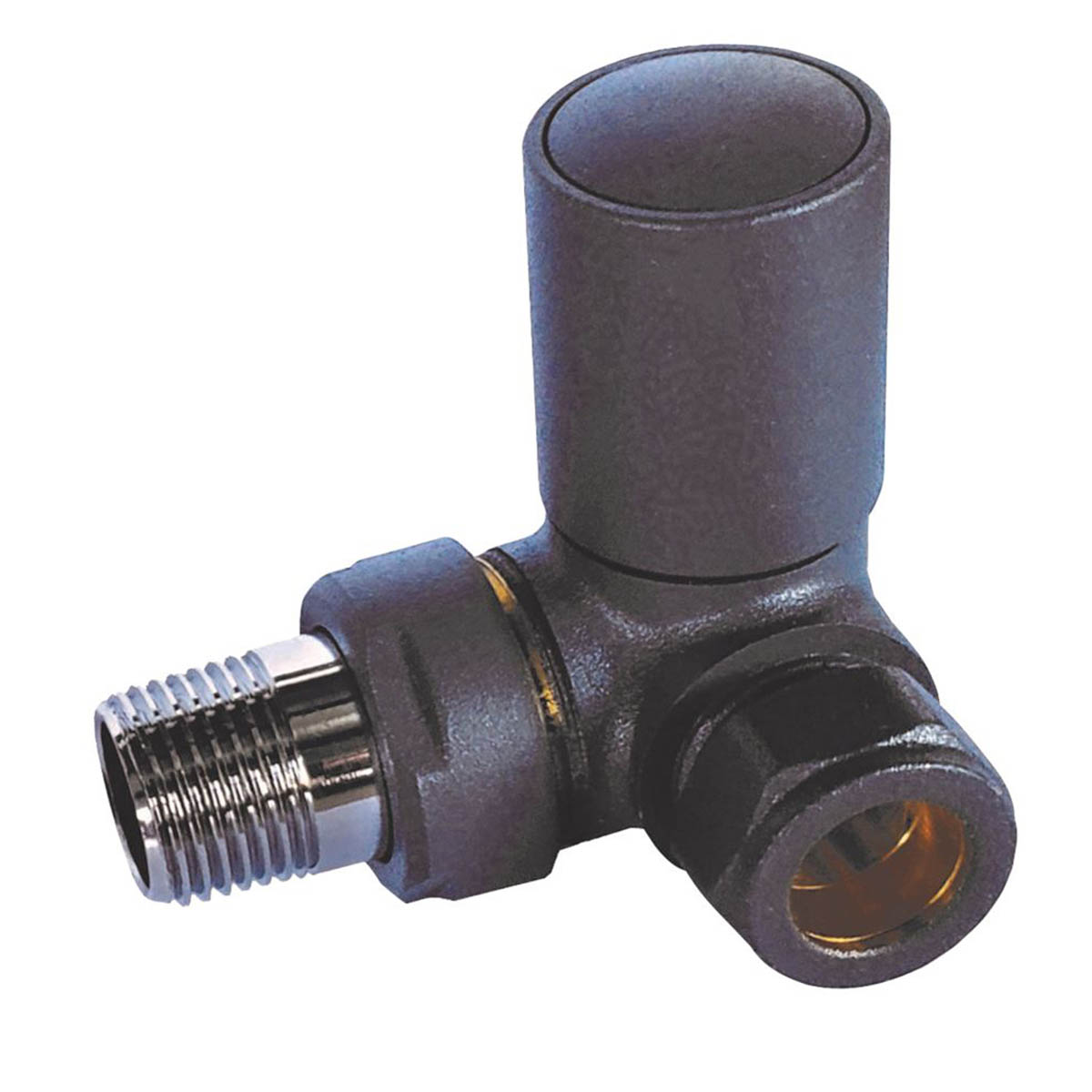 Towelrads Designer Radiator Valve Angled Anthracite Manual 15mm x 1/2" 2 Pack - Image 3