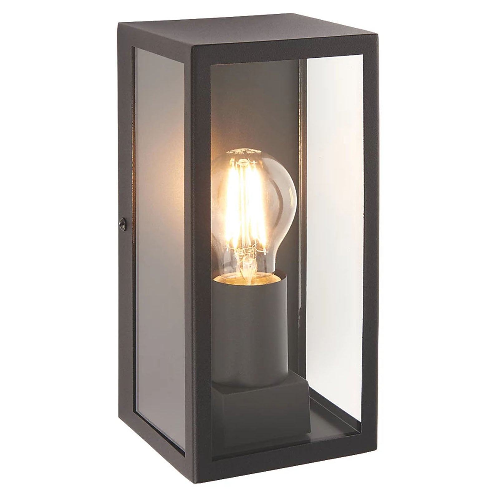 LAP Outdoor Lantern Breton 96603 Rectangular Frame 28W Tempered Glass Matt Black - Image 1