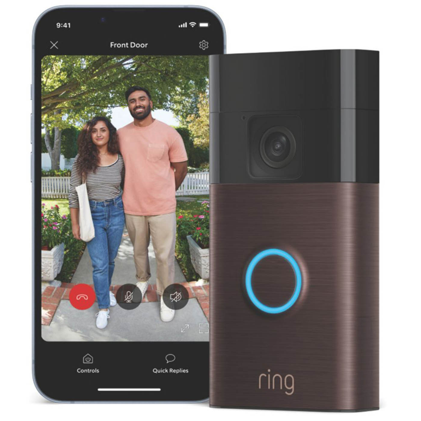 Ring Smart Video Doorbell Wireless Venetian Bronze WiFi Battery Powered Intercom - Image 2