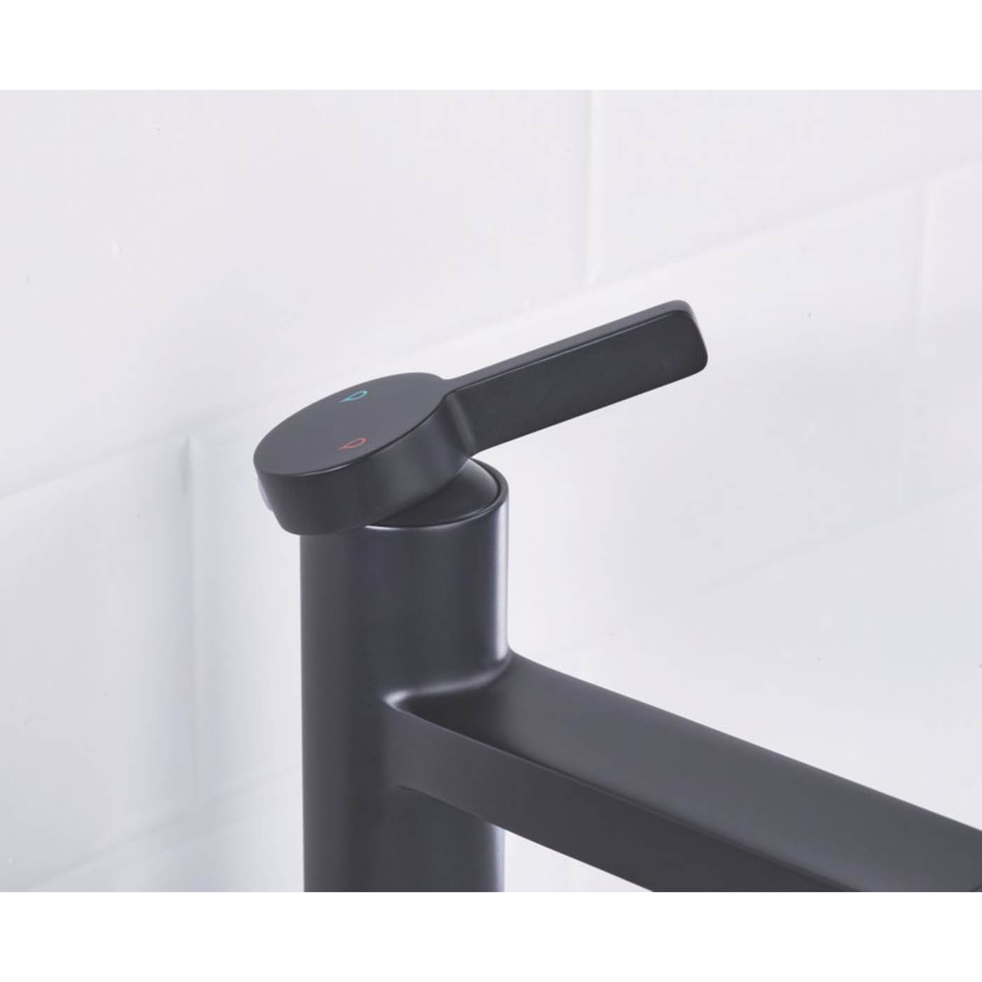 Bristan Basin Mixer Tap Mono Matt Black Single Lever With Clicker Waste 149mm - Image 3