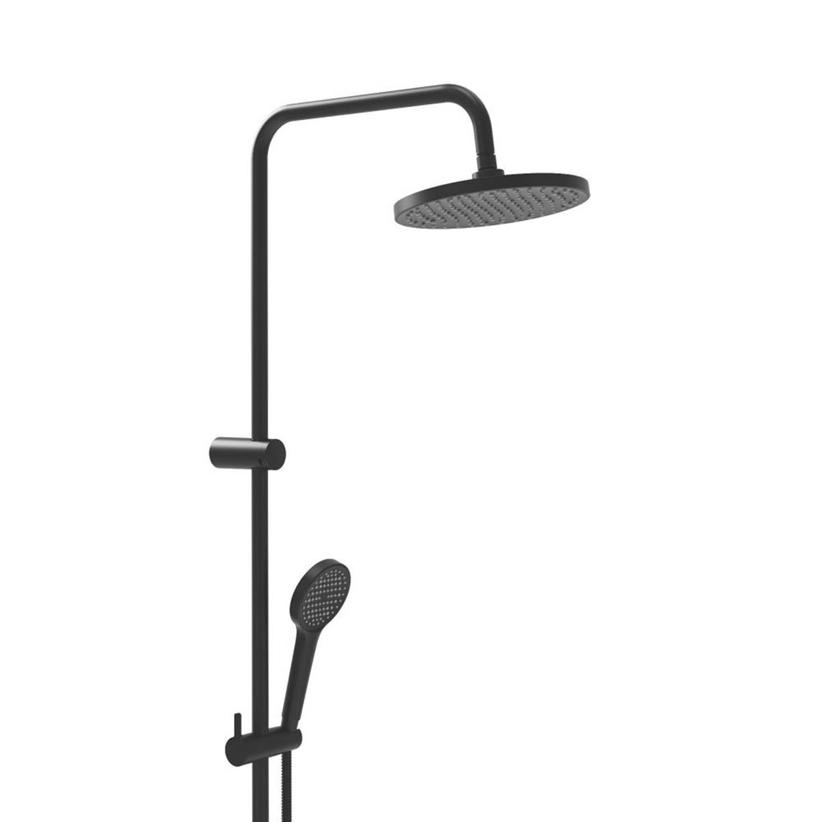 Swirl Multi Head Shower Thermostatic Matt Black Single Spray Pattern Round - Image 2