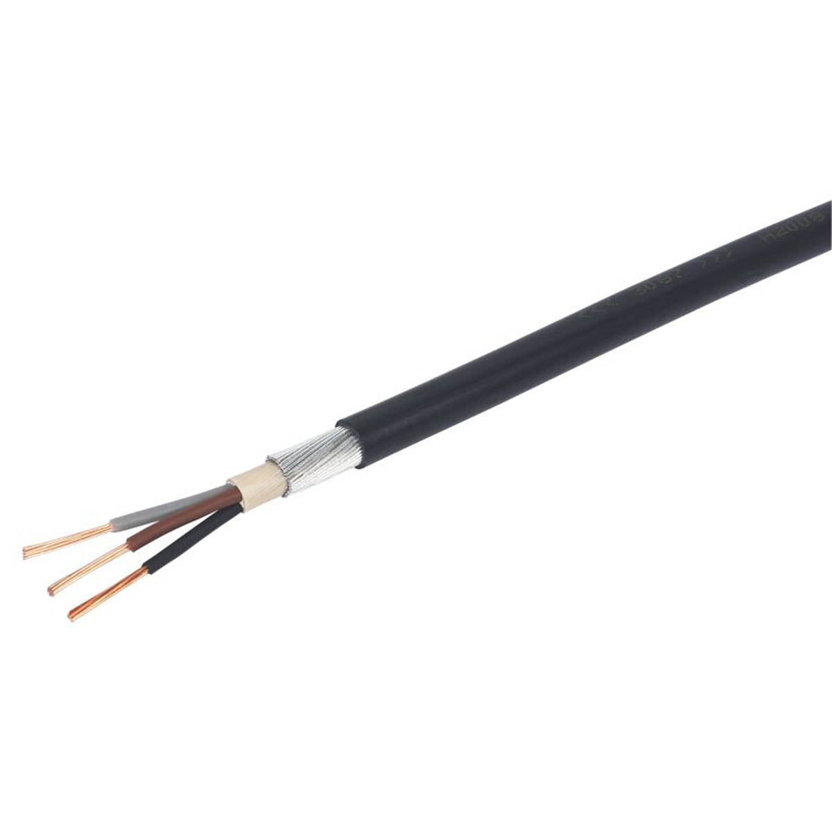 Prysmian Armoured Cable 6943X Black Round 3-Core 2.5mm² Indoor Outdoor Coil 10m - Image 2