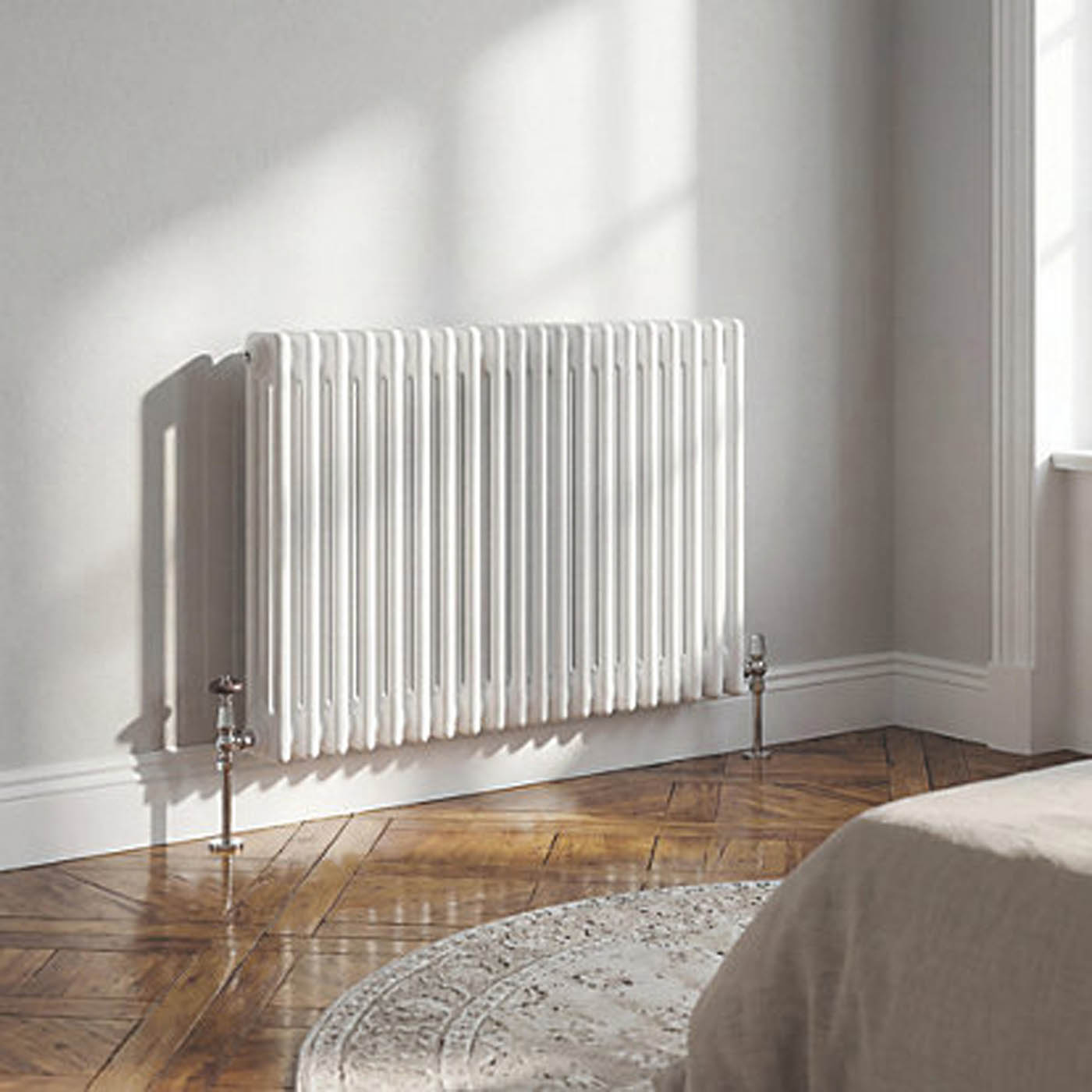 Flomasta 3 Column Radiator White Horizontal Steel Central Heating 60x101cm - Image 2
