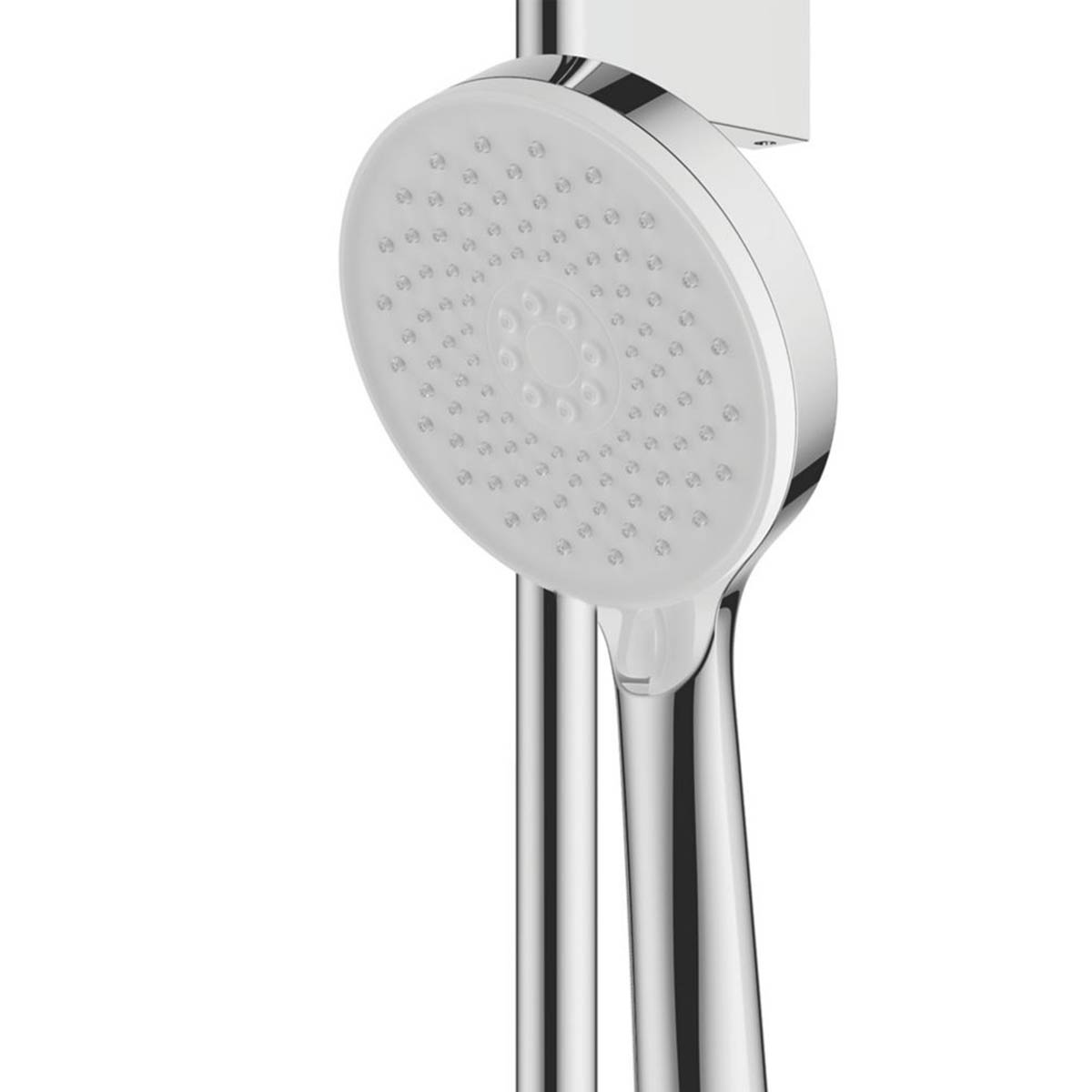 Swirl Thermostatic Mixer Shower Exposed Chrome 3 Spray Pattern Round Twin Head - Image 3